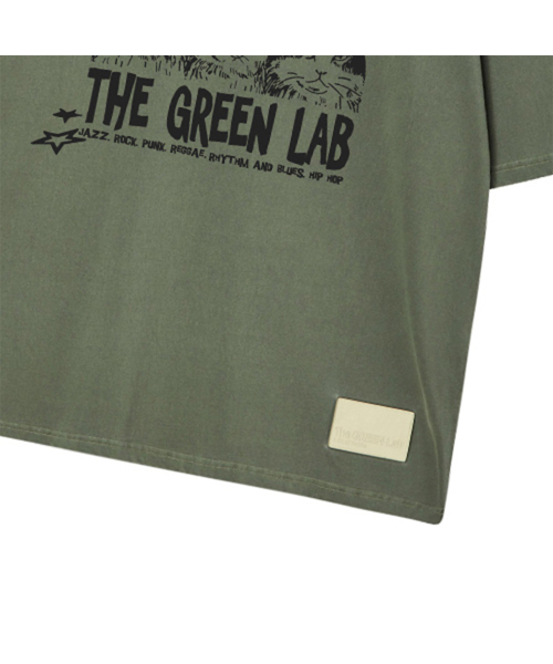 THE GREEN LAB（ザグリーンラボ）の「ピグメントミュージックキャットオーバーフィット半袖Tシャツ[カーキ]（Tシャツ/カットソー・メンズ・その他・FREE）」の4枚目の写真