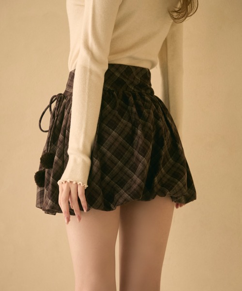 TITTY&CO.（ティティーアンドコー）の「チェック柄バルーンスカート（スカート・レディース・ボルドー/キャメル/ネイビー・FREE）」の18枚目の写真