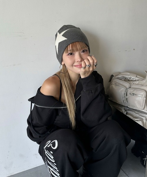 セール】Y2K リバーシブル 2WAY ジャガード ビーニー（ニットキャップ