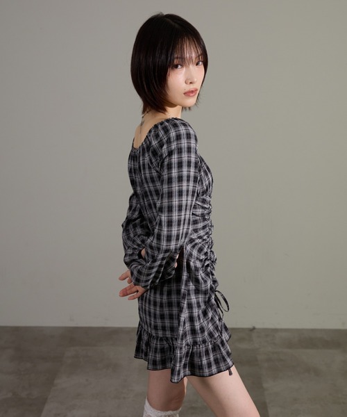 apres jour mignon（アプレジュールミニョン）の「ドロストワンピース（ワンピース・レディース・グレー系その他/ブラウン系その他/チャコールグレー/ブラック系その他/ボルドー・LARGE/フリー）」の15枚目の写真