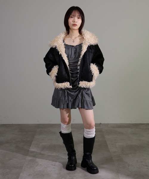 apres jour mignon（アプレジュールミニョン）の「ドロストワンピース（ワンピース・レディース・グレー系その他/ブラウン系その他/チャコールグレー/ブラック系その他/ボルドー・LARGE/フリー）」の19枚目の写真