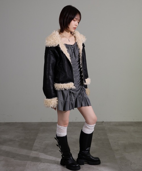 apres jour mignon（アプレジュールミニョン）の「ドロストワンピース（ワンピース・レディース・グレー系その他/ブラウン系その他/チャコールグレー/ブラック系その他/ボルドー・LARGE/フリー）」の20枚目の写真