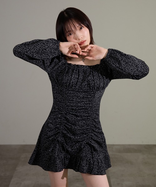 apres jour mignon(アプレジュールミニョン)の「ドロストワンピース(ワンピース・レディース・グレー系その他/ブラウン系その他/チャコールグレー/ブラック系その他/ボルドー・LARGE/フリー)」の14枚目の写真
