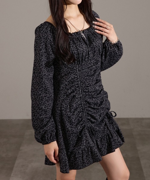 apres jour mignon(アプレジュールミニョン)の「ドロストワンピース(ワンピース・レディース・グレー系その他/ブラウン系その他/チャコールグレー/ブラック系その他/ボルドー・LARGE/フリー)」の9枚目の写真
