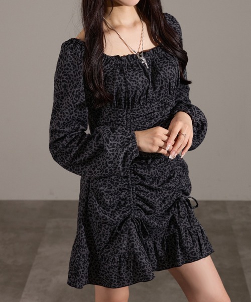 apres jour mignon(アプレジュールミニョン)の「ドロストワンピース(ワンピース・レディース・グレー系その他/ブラウン系その他/チャコールグレー/ブラック系その他/ボルドー・LARGE/フリー)」の10枚目の写真