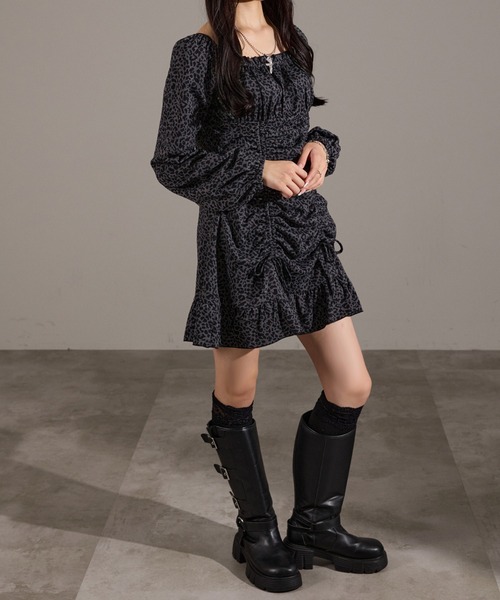 apres jour mignon(アプレジュールミニョン)の「ドロストワンピース(ワンピース・レディース・グレー系その他/ブラウン系その他/チャコールグレー/ブラック系その他/ボルドー・LARGE/フリー)」の13枚目の写真