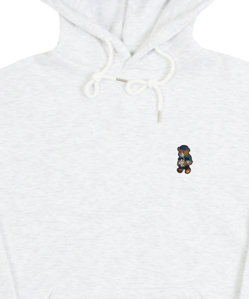 GRAVER（グレーバー）の「[UNISEX]デイジーブーケベア刺繍フードティー_メランジホワイト（パーカー・レディース・ホワイト・SMALL/MEDIUM/LARGE/X-LARGE）」の6枚目の写真