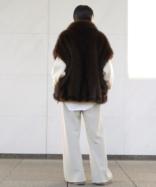 AP STUDIO（エーピーストゥディオ）の「追加エラスティックパンツ（スラックス・レディース・ブラック/アイボリー・34/36/38）」の5枚目の写真