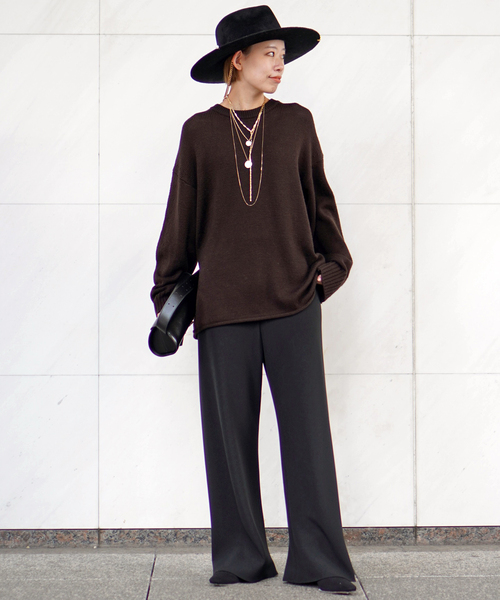 AP STUDIO（エーピーストゥディオ）の「追加エラスティックパンツ（スラックス・レディース・ブラック/アイボリー・34/36/38）」の6枚目の写真