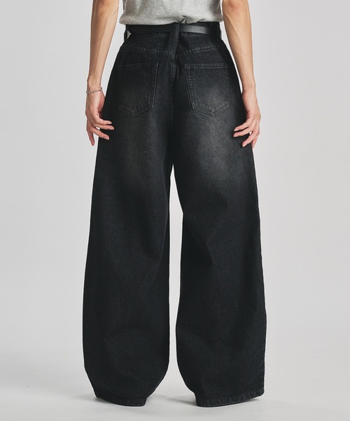 selle glant（セレグランテ）の「WIDE BUGGY FADE DENIM PANTS/ワイドバギーフェードデニムパンツ（デニムパンツ・メンズ・ブラック/インディゴブルー/グレー・MEDIUM/LARGE/SMALL）」の8枚目の写真