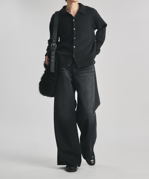 selle glant（セレグランテ）の「WIDE BUGGY FADE DENIM PANTS/ワイドバギーフェードデニムパンツ（デニムパンツ・メンズ・ブラック/インディゴブルー/グレー・MEDIUM/LARGE/SMALL）」の15枚目の写真