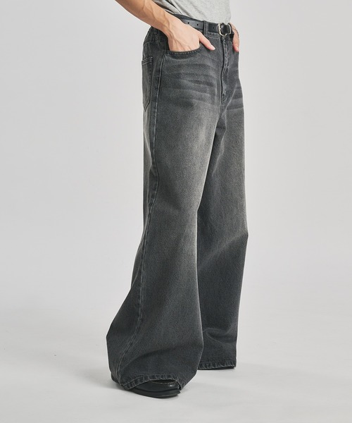 selle glant（セレグランテ）の「WIDE BUGGY FADE DENIM PANTS/ワイドバギーフェードデニムパンツ（デニムパンツ・メンズ・ブラック/インディゴブルー/グレー・MEDIUM/LARGE/SMALL）」の18枚目の写真