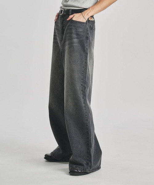 selle glant（セレグランテ）の「WIDE BUGGY FADE DENIM PANTS/ワイドバギーフェードデニムパンツ（デニムパンツ・メンズ・ブラック/インディゴブルー/グレー・MEDIUM/LARGE/SMALL）」の19枚目の写真