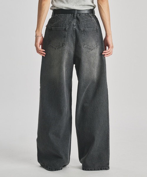 selle glant（セレグランテ）の「WIDE BUGGY FADE DENIM PANTS/ワイドバギーフェードデニムパンツ（デニムパンツ・メンズ・ブラック/インディゴブルー/グレー・MEDIUM/LARGE/SMALL）」の20枚目の写真