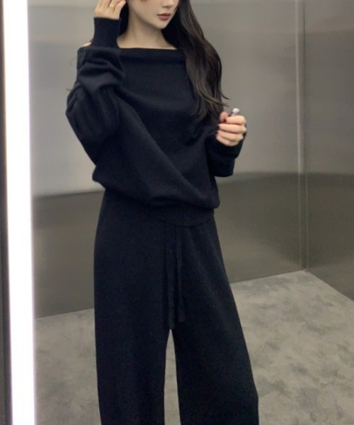 center i(センターアイ)の「【セットアップ】オフショルダートップス+イージーパンツ(セットアップ・レディース・ブラック/グレー/オフホワイト・FREE)」の10枚目の写真