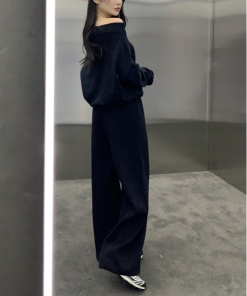 center i(センターアイ)の「【セットアップ】オフショルダートップス+イージーパンツ(セットアップ・レディース・ブラック/グレー/オフホワイト・FREE)」の12枚目の写真
