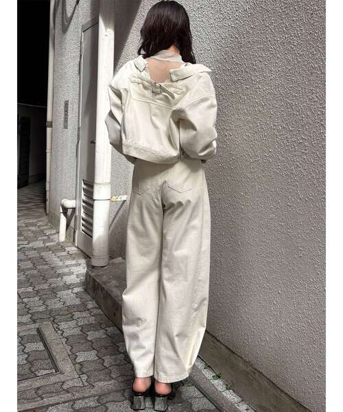 MURUA（ムルーア）の「【セットアップ対応】サイドタックワイドデニム（デニムパンツ・レディース・ミント/ピンク/ブラック/アイボリー・2/1）」の16枚目の写真