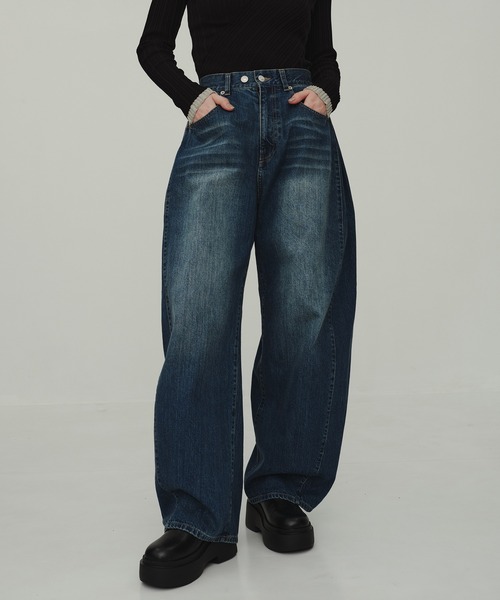 CITY TOKYO(シティトウキョウ)の「Barrel Denim Pants/バレルデニムパンツ/ジーンズ(デニムパンツ・レディース・ブラック/ブルー・1/2/3)」の1枚目の写真