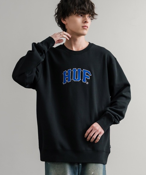 HUF 刺繍スウェット　xxl セール】HUF ハフ ARCH APPLIQUE CREWNECK オーバーサイズ裏起毛