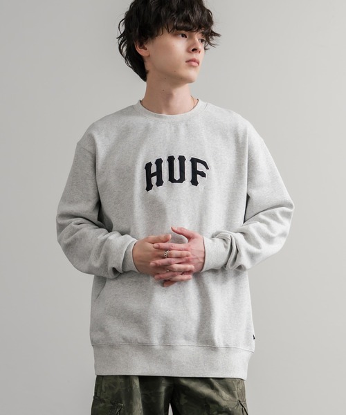 セール】HUF ハフ ARCH APPLIQUE CREWNECK オーバーサイズ裏起毛