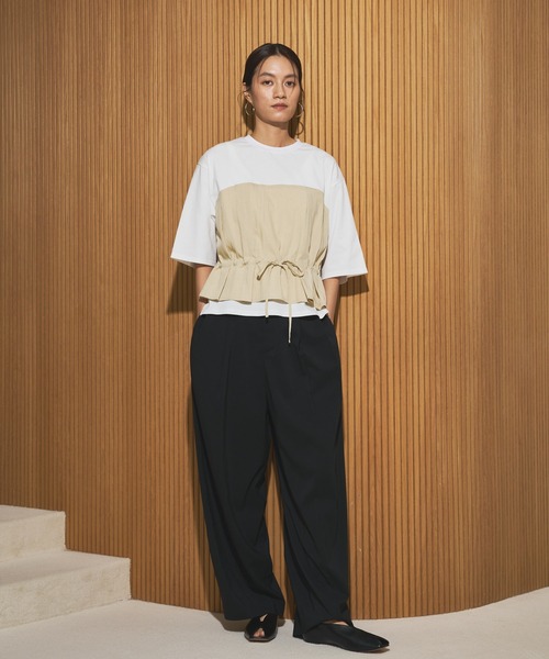 audrey and john wad(オードリーアンドジョンワッド)の「ビスチェ付き半袖カットソー(Tシャツ/カットソー・レディース・ブラック系その他/ホワイト/ホワイト系その他/ブラック・FREE)」の16枚目の写真