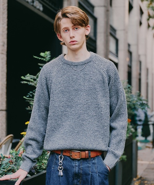 Tpon様 ワッフルライクニット Regen Glanz（レーゲングランツ）の「waffle like raglan knit