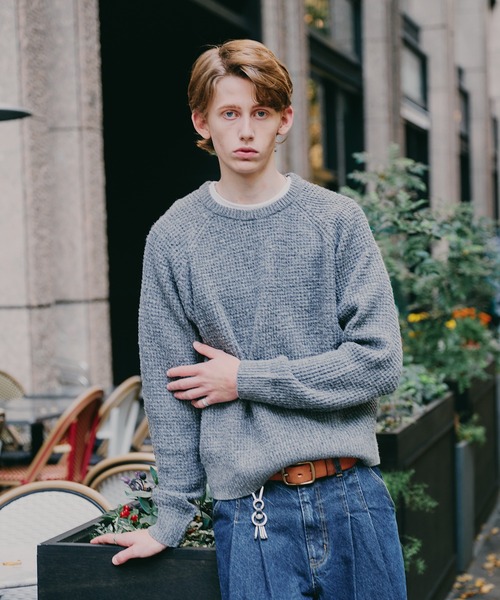 waffle like raglan knit / ワッフルライクラグランニット（ニット