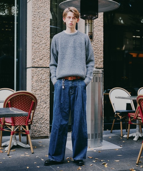 Regen Glanz(レーゲングランツ)の「waffle like raglan knit / ワッフルライクラグランニット(ニット/セーター・メンズ・グレー/ブラウン系その他/ワインレッド・LARGE/SMALL/MEDIUM)」の10枚目の写真