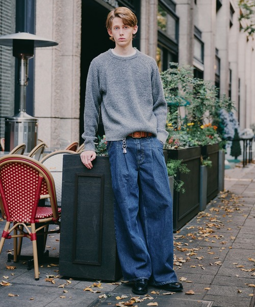 Regen Glanz(レーゲングランツ)の「waffle like raglan knit / ワッフルライクラグランニット(ニット/セーター・メンズ・グレー/ブラウン系その他/ワインレッド・LARGE/SMALL/MEDIUM)」の11枚目の写真
