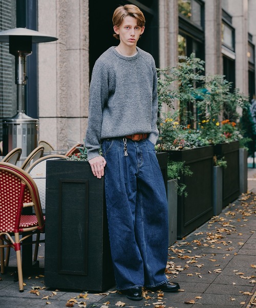Regen Glanz(レーゲングランツ)の「waffle like raglan knit / ワッフルライクラグランニット(ニット/セーター・メンズ・グレー/ブラウン系その他/ワインレッド・LARGE/SMALL/MEDIUM)」の12枚目の写真
