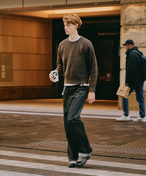 Regen Glanz(レーゲングランツ)の「waffle like raglan knit / ワッフルライクラグランニット(ニット/セーター・メンズ・グレー/ブラウン系その他/ワインレッド・LARGE/SMALL/MEDIUM)」の18枚目の写真