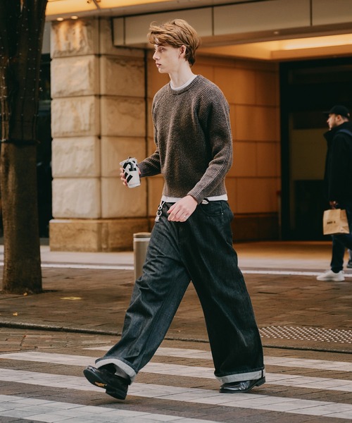Regen Glanz(レーゲングランツ)の「waffle like raglan knit / ワッフルライクラグランニット(ニット/セーター・メンズ・グレー/ブラウン系その他/ワインレッド・LARGE/SMALL/MEDIUM)」の19枚目の写真