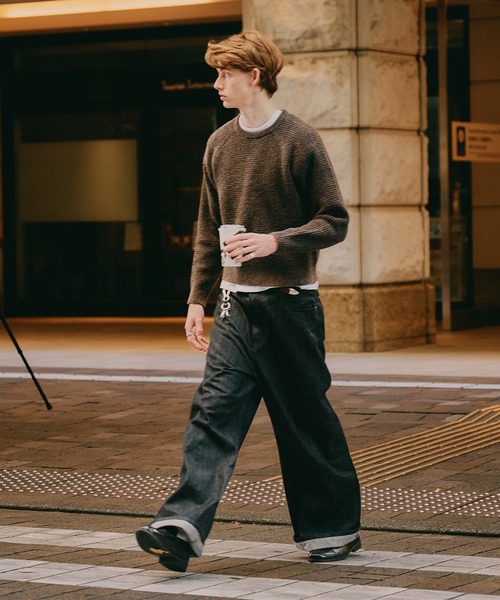 Regen Glanz(レーゲングランツ)の「waffle like raglan knit / ワッフルライクラグランニット(ニット/セーター・メンズ・グレー/ブラウン系その他/ワインレッド・LARGE/SMALL/MEDIUM)」の20枚目の写真