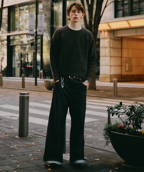 Regen Glanz(レーゲングランツ)の「waffle like raglan knit / ワッフルライクラグランニット(ニット/セーター・メンズ・グレー/ブラウン系その他/ワインレッド・LARGE/SMALL/MEDIUM)」の22枚目の写真