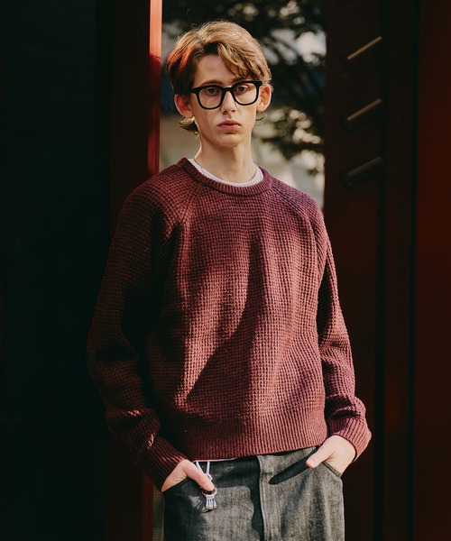 waffle like raglan knit / ワッフルライクラグランニット（ニット