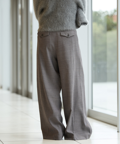 IENA LA BOUCLE（イエナラブークル）の「IENA LA BOUCLE サイロウーステッドツイルタックパンツ（スラックス・レディース・ライトグレー/キャメル・34/36/38/40）」の4枚目の写真