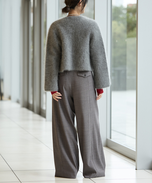 IENA LA BOUCLE（イエナラブークル）の「IENA LA BOUCLE サイロウーステッドツイルタックパンツ（スラックス・レディース・ライトグレー/キャメル・34/36/38/40）」の8枚目の写真