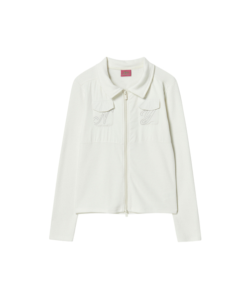 NYXX（エヌワイエックスエックス）の「NY PATCH ZIP UP IVORY（Tシャツ/カットソー・レディース・その他・FREE）」の2枚目の写真