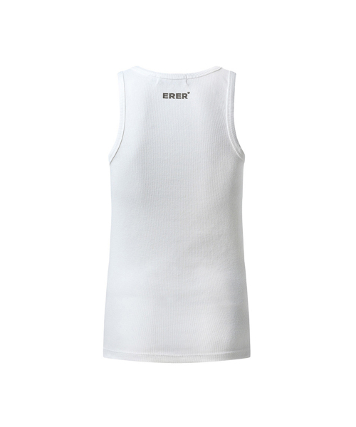 ERER(エルエル)の「ERERロゴリブタンクトップ ホワイト(Tシャツ/カットソー・レディース・ホワイト・1/2/3)」の2枚目の写真