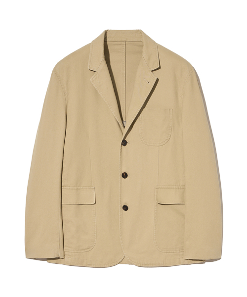 ヴィンテージ3ボタンチノブレザー_ベージュ