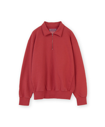 BROWNYARD（ブラウンヤード）の「ウォッシュドスウェットハーフジップ、レッド（スウェット）」