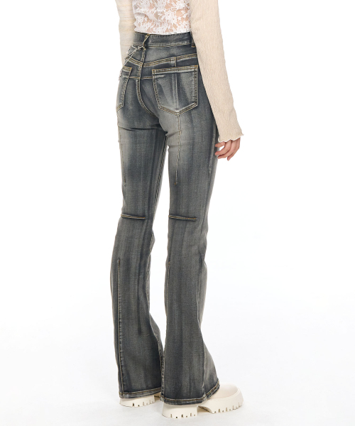 SCHISM INDUCING(スキズムインデューシング)の「DARTS BOOTCUT JEANS GREY(デニムパンツ・レディース・その他・SMALL/MEDIUM)」の5枚目の写真