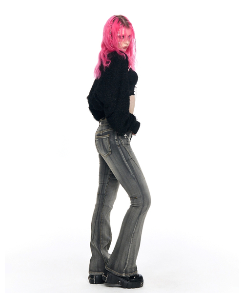 SCHISM INDUCING(スキズムインデューシング)の「DARTS BOOTCUT JEANS GREY(デニムパンツ・レディース・その他・SMALL/MEDIUM)」の6枚目の写真