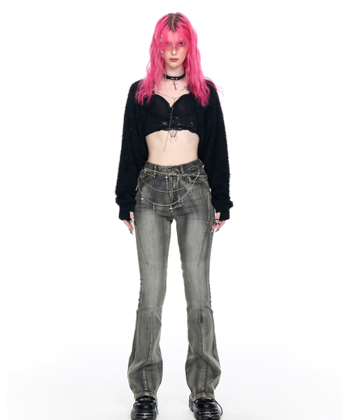 SCHISM INDUCING(スキズムインデューシング)の「DARTS BOOTCUT JEANS GREY(デニムパンツ・レディース・その他・SMALL/MEDIUM)」の7枚目の写真
