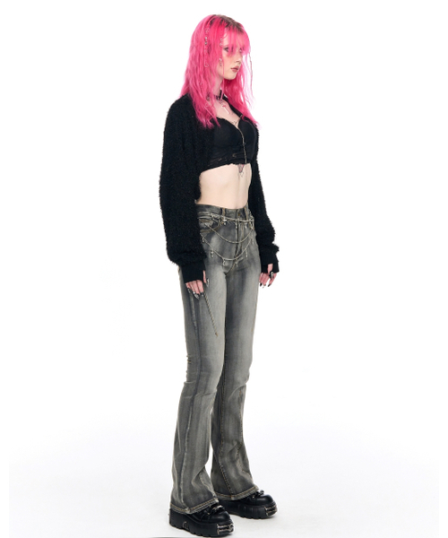 SCHISM INDUCING(スキズムインデューシング)の「DARTS BOOTCUT JEANS GREY(デニムパンツ・レディース・その他・SMALL/MEDIUM)」の8枚目の写真