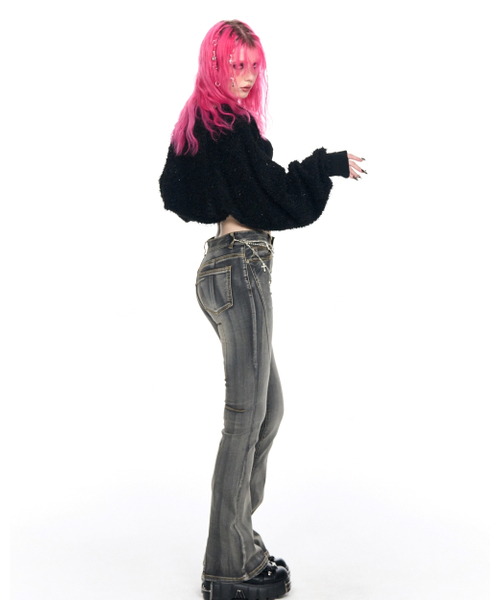 SCHISM INDUCING(スキズムインデューシング)の「DARTS BOOTCUT JEANS GREY(デニムパンツ・レディース・その他・SMALL/MEDIUM)」の10枚目の写真