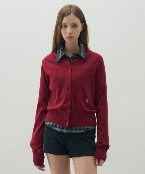 LEATHERY（レザリー）の「シンボルベーシックラウンドネックカーディガン[ブラック]（カーディガン/ボレロ・レディース・その他・FREE）」の5枚目の写真