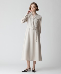 梳毛調ポリエステルスラッシュネックワンピース 定価39,600円 セール】キョウネンポリエステルスラッシュネックワンピース