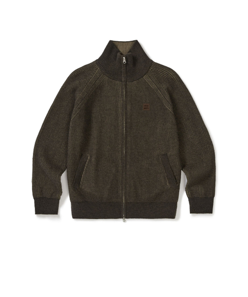 MMLG（エムエムエルジー）の「[Mmlg] TWO TONE HIGH NECK KNIT ZIPUP (BROWN)（カーディガン/ボレロ・レディース・その他・SMALL/MEDIUM/LARGE/X-LARGE）」の2枚目の写真