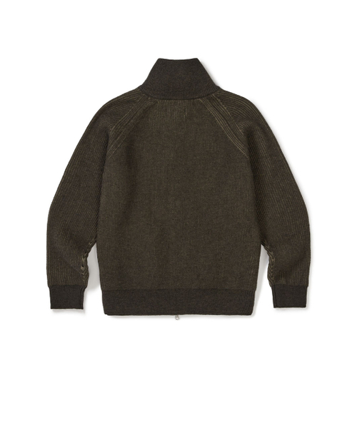 MMLG（エムエムエルジー）の「[Mmlg] TWO TONE HIGH NECK KNIT ZIPUP (BROWN)（カーディガン/ボレロ・レディース・その他・SMALL/MEDIUM/LARGE/X-LARGE）」の3枚目の写真